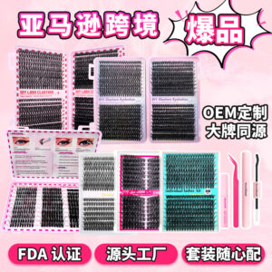 Custom European and American eyelash book for foreign trade, large capacity lower lashes 40/60/80/100D, voluminous cross-border segmented lashes