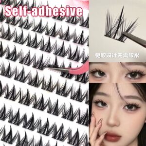 100 clusters large capacity glue-free small milk dog series false eyelashes lazy thick natural beginner eyelashes comic segment
