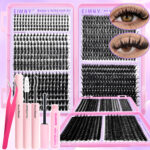 Cross-border European and American style thick false eyelashes 50D80D large capacity eyelash book set Asian mixed race eyelash wholesale