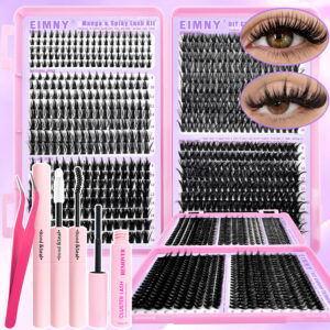 Cross-border European and American style thick false eyelashes 50D80D large capacity eyelash book set Asian mixed race eyelash wholesale
