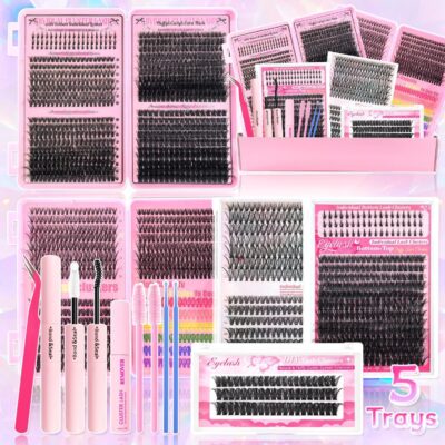 Cross-border European and American style false eyelash gift box, thick style, single cluster segmented eyelash set, Middle East eyelash book wholesale