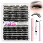 Cross-border large volume thick false eyelashes, fluffy segmented lashes for欧美 style, fluffy and voluminous, export supply eyelashes