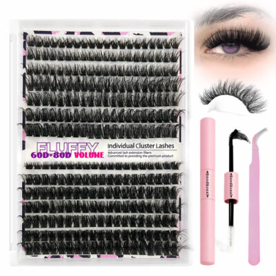 Cross-border large volume thick false eyelashes, fluffy segmented lashes for欧美 style, fluffy and voluminous, export supply eyelashes