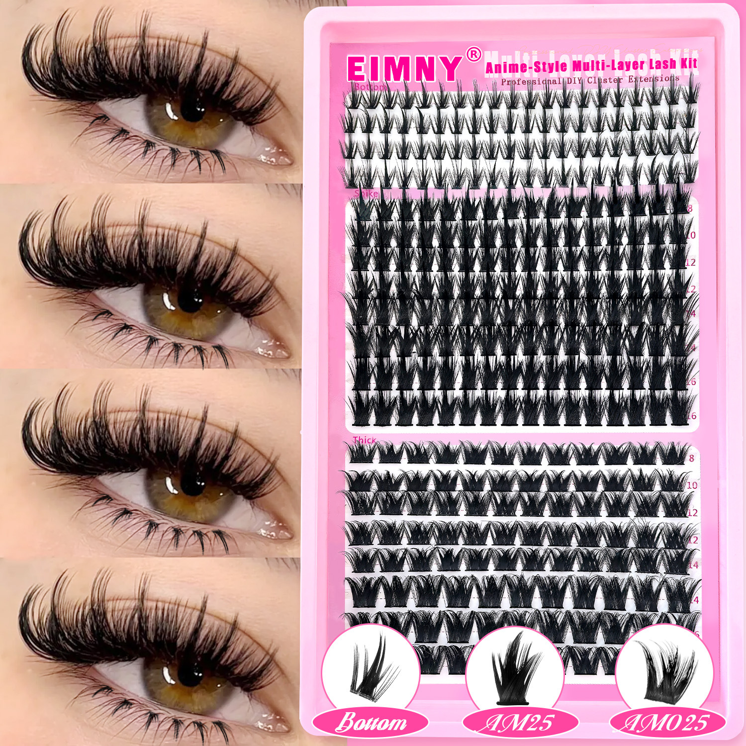 o1cn01zqfhe01ltglymvb50 2212222444876 0 cib.jpg Cross-border thick eyelash clusters 20 rows mixed set lower lashes segmented large capacity European and American false eyelashes wholesale