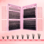 Custom European and American eyelash book for foreign trade, large capacity lower lashes 40/60/80/100D, voluminous cross-border segmented lashes