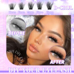 European and American cross-border false eyelash book DIY segmented D-curve lashes natural thick self-lashing Christmas false eyelash set