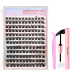 European and American cross-border B02 segment eyelashes false eyelashes large capacity DIY set + double head glue + tweezers hot selling curly