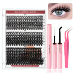 European and American cross-border false eyelash book set, large capacity, colorful segmented full set of single cluster flower lashes, curled and lifted eyelashes - 【Set】304050 Small Eyelash Book