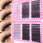 [New] Cross-border Hot-selling European and American False Eyelashes Large Capacity 80D100D Thick Eyelashes Book Asian Eyelashes - Pink card six-in-one