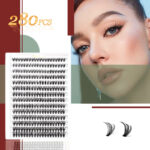 European and American cross-border false eyelash book large capacity Amazon hot-selling single cluster segmented Middle East glue eyelash set - 30D14 row (280 clusters)