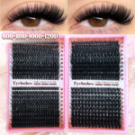 [800 Clusters] Large Capacity Lash Book 6080100120D False Eyelash Set Hot Selling for Cross-border Europe and America - 681012 Brown Book