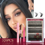 European and American cross-border false eyelash book large capacity Amazon hot-selling single cluster segmented Middle East glue eyelash set - 30D+40D+50D 16-row mixed set