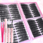 European and American cross-border trade single cluster 10-18mm segmented DIY false eyelashes D curl natural dense versatile eyelash wholesale - 46810D+glue+tweezers