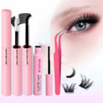 Amazon Best-Selling Asian False Eyelash Set, Wispy Lash Book, Cross-Border Eyelash for European and American Markets, Factory Wholesale - 2IN1 Glue + Remover + Gold Feather Tweezers