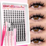 [Amazon Hot Sale] New Little Wild Rabbit Lashes 14-Row Comic Lashes 140 Clusters for Beginners - 14 rows small wild rabbit + glue + tweezers