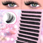 [TEMU Bestseller] Eyelashes for European, American, and Asian Thick DIY 3D Cluster Curly False Lashes Set for Export - 80D