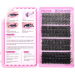 Cross-border stock eyelash book, European and American false eyelashes for export, 40D/60D/80D/100D mixed, D curl, 20 rows, 400 clusters - Eyelash Book Powder Card 468100D Blast-20 Rows