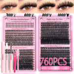 Amazon Best-Selling Asian False Eyelash Set, Wispy Lash Book, Cross-Border Eyelash for European and American Markets, Factory Wholesale - 39 rows bottom + 6810 eyelash curling book