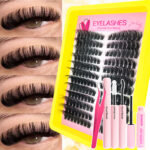 300 Clusters 60D 80D Fluffy Lashes - 100D false lashes + glue + tweezers + remover