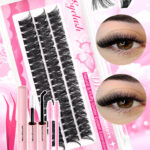 Cross-border false eyelashes, European and American style, a set of segmented natural mixed large-capacity eyelash book family set eyelash kit - 【Single Set】80D Trial Pack