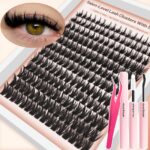 AM12 Pointed Fluffy Anime Cluster Lashes - AM12+Glue+Tweezers
