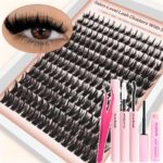AM12 Pointed Fluffy Anime Cluster Lashes - AM12+Glue+Tweezers+Remover