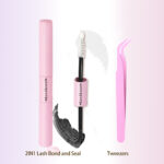 European and American cross-border false eyelash book set, large capacity, colorful segmented full set of single cluster flower lashes, curled and lifted eyelashes - 【Tool】Blunt Tweezers+2IN1 Glue