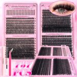 Cross-border false eyelashes, European and American style, a set of segmented natural mixed large-capacity eyelash book family set eyelash kit - [Single Set] Pink Book Lower 46810 Blast - 39 Rows + Glue + Red Tweezers