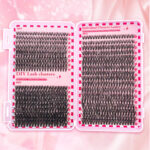 Amazon 30D40D50D35 Row False Eyelashes Foreign Trade Cluster Lashes Book European and American Cross-border Eyelashes Wholesale - Pink Book 304050D-35 rows 700 clusters