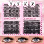 Eyelash Book/Cross-border Large Capacity Single Cluster False Eyelashes 9-16mm Natural Thick Style Eyelash Set - Pink Eyelash Book 3468-40 Rows