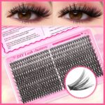 Eyelash Book/Cross-border Large Capacity Single Cluster False Eyelashes 9-16mm Natural Thick Style Eyelash Set - Pink Eyelash Book Horizontal 40P-22 Row