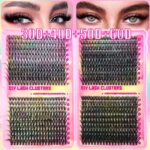 Eyelash Book/Cross-border Large Capacity Single Cluster False Eyelashes 9-16mm Natural Thick Style Eyelash Set - Pink eyelash book 3456-40 rows