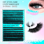 Cross-border best-selling single-cluster false eyelashes, Europe, America, and Middle East export cosmetics, exclusive glue and tweezers wholesale, 30P 40P - Fluffy 60D+80D【320Pcs】
