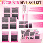 European and American cross-border hot-selling DIY segmented single cluster D-curve false eyelash set 660 clusters thick curly eyelashes - Family Portrait Gift Box