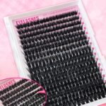 80D Fluffy Curly Cluster Lashes - Pink Card 80D Fluffy-16 rows