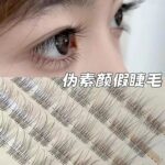 Glue-free Korean and Japanese false eyelashes, stemless self-adhesive, natural-looking, beginner-friendly, large-capacity segment 8mm eyelashes wholesale - [No stem, glue-free] 6 clusters natural fishtail lashes