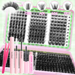 Large Capacity FW04 Cluster Lash Book - Green Book 50 Rows + Glue + Tweezers + Remover