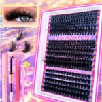 European and American cross-border hot-selling DIY single cluster false eyelashes, large capacity, curly and thick mixed style eyelashes wholesale - DIY-SET-235+Accessories