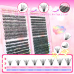 Cross-border Eyelash Extensions Single Cluster Segmented Thick Style Black Band Eyelashes Large Capacity False Lashes Book European and American Style - Eyelash Book 30P 40P 50P - 32 Rows