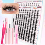 [Amazon Hot Sale] New Style Little Wild Rabbit + Cat Whisker Lower Lashes Comic Lashes for Beginners 164 Clusters - Little Wild Rabbit + Cat Whisker Lower Lashes + Glue + Tweezers + Remover