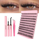 [TEMU Bestseller] 30D Thick 10-Row Large Capacity Fluffy Single Cluster DIY Self-Lamination Segment Lashes - 30D+Glue+Tweezers