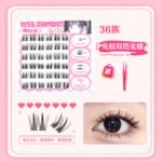 Custom Butterfly Dream Miss Little Wild Rabbit Glue-Free False Eyelashes Self-Adhesive Eyelashes Mouse-Style Lashes for Women Lower Lashes Curled - Glue-free Double-pointed Wheat Spike False Eyelashes