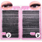 Eyelash Book/Cross-border Large Capacity Single Cluster False Eyelashes 9-16mm Natural Thick Style Eyelash Set - Pink Eyelash Book 80100-36 Rows