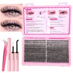 Cross-border bestseller 30D 40D Amazon eyelashes false eyelashes欧美 foreign trade beauty personal care eyelashes kit - [Set] Pink Book 30P + Double-ended Glue + Gold Feather Tweezers