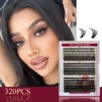 European and American cross-border false eyelash book set, large capacity, colorful segmented full set of single cluster flower lashes, curled and lifted eyelashes - 【Single Box】304050 Small Eyelash Book 16 Rows