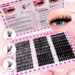 Eyelash Book/Cross-border Large Capacity Single Cluster False Eyelashes 9-16mm Natural Thick Style Eyelash Set - Pink Eyelash Book 468 Blast-30 Row