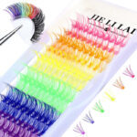 Cross-border Colored Lash Clusters Individual Lashes D Curl - A05-Colorful Cluster Lashes
