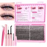 Cross-border bestseller 30D 40D Amazon eyelashes false eyelashes欧美 foreign trade beauty personal care eyelashes kit - [Set] Pink Book 30P + Double-ended Glue + Remover + Gold Feather Tweezers