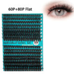Cross-border large volume thick false eyelashes, fluffy segmented lashes for欧美 style, fluffy and voluminous, export supply eyelashes - [Single Box] 60P+80P(normal)