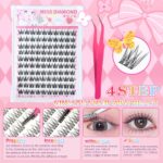 100 Clusters Large Capacity Glue-Free No-Stem Dog-Style False Eyelashes Lazy Natural Beginner Comic Segmented False Eyelashes Wholesale - 100 clusters glue-free dog series + golden feather tweezers